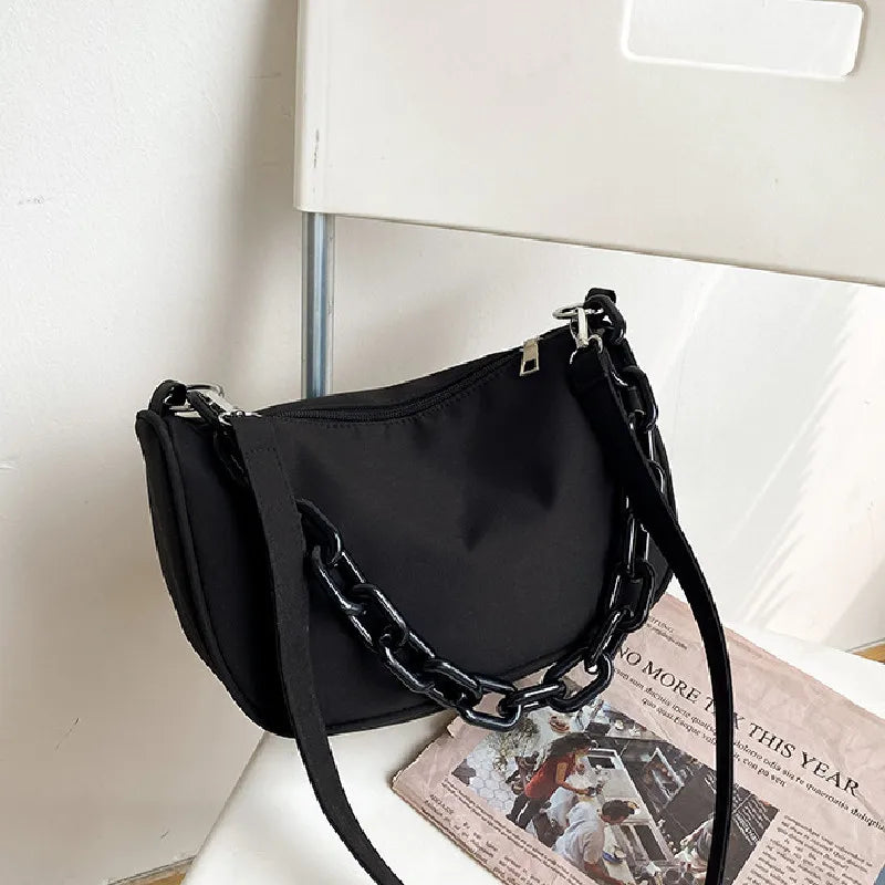 Acrylic Chain Handbags for Women Cross Bag Nylon Messenger Tote Bag