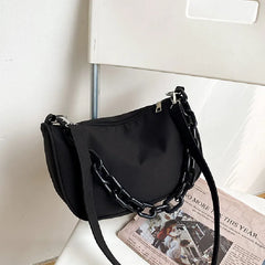 Acrylic Chain Handbags for Women Cross Bag Nylon Messenger Tote Bag