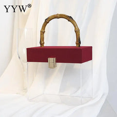 Clear PVC Crossbody Bags Transparent Handbags Top Handle Box Purses