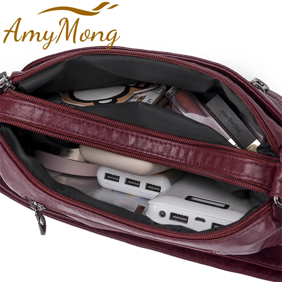 High Capacity Womens Shoulder Bags High Pu Leather Women Handbag