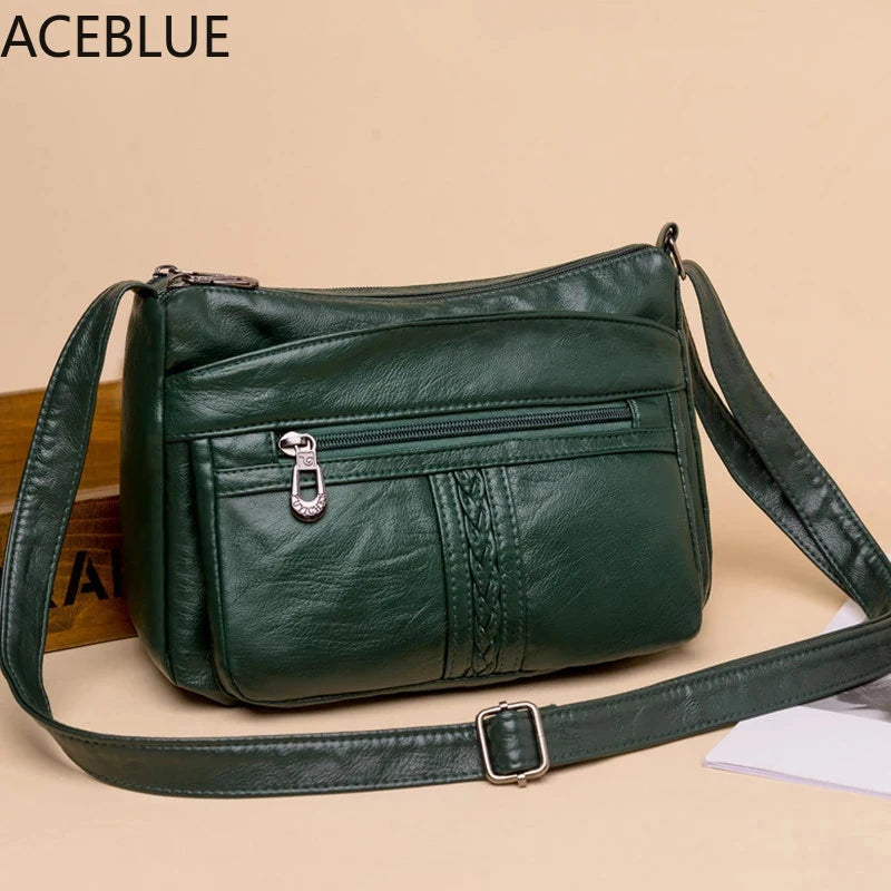Solid Messenger Bag High Capacity Shoulder Bags Women Handbag