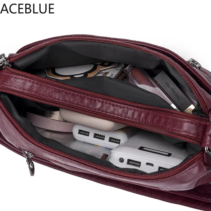 Solid Messenger Bag High Capacity Shoulder Bags Women Handbag