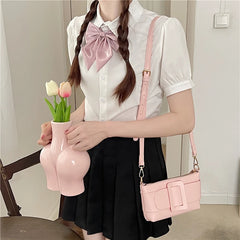 Small Shoulder Bag Square Crossbody Bags PU Leather Handbag with Purse