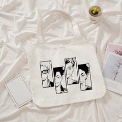 Haikyuu Anime Eco Canvas Tote Bag Harajuku Shopper Women Shoulder Large