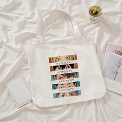 Haikyuu Anime Eco Canvas Tote Bag Harajuku Shopper Women Shoulder Large