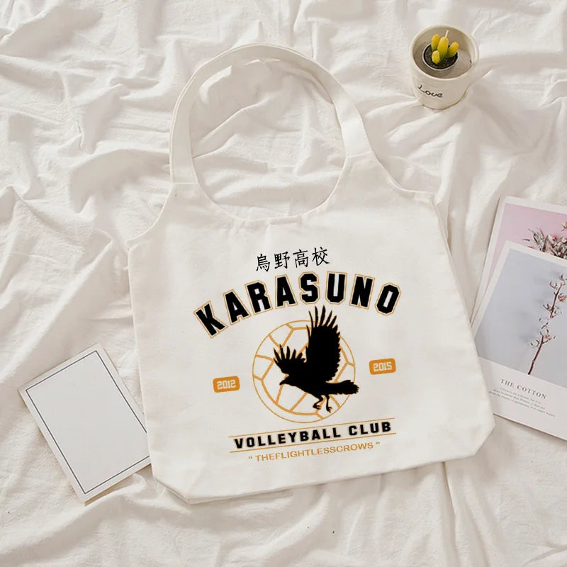 Haikyuu Anime Eco Canvas Tote Bag Harajuku Shopper Women Shoulder Large