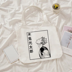 Haikyuu Anime Eco Canvas Tote Bag Harajuku Shopper Women Shoulder Large