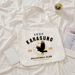 Haikyuu Anime Eco Canvas Tote Bag Harajuku Shopper Women Shoulder Large