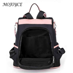 Anti-Theft Large Backpack Bag Women Oxford Cloth Contrast Girl