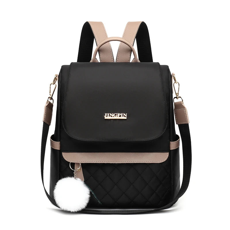 Anti-Theft Women Travel Backpack Solid School Bag
