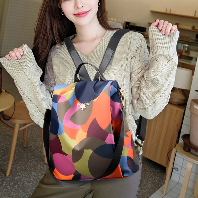 Anti-Theft Women Backpack Oxford Cloth Shoulder Bag for Teenagers Large Capacity