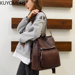 Anti-theft Women Backpacks Purses High Leather Female Rucksack Ladies Large Capa