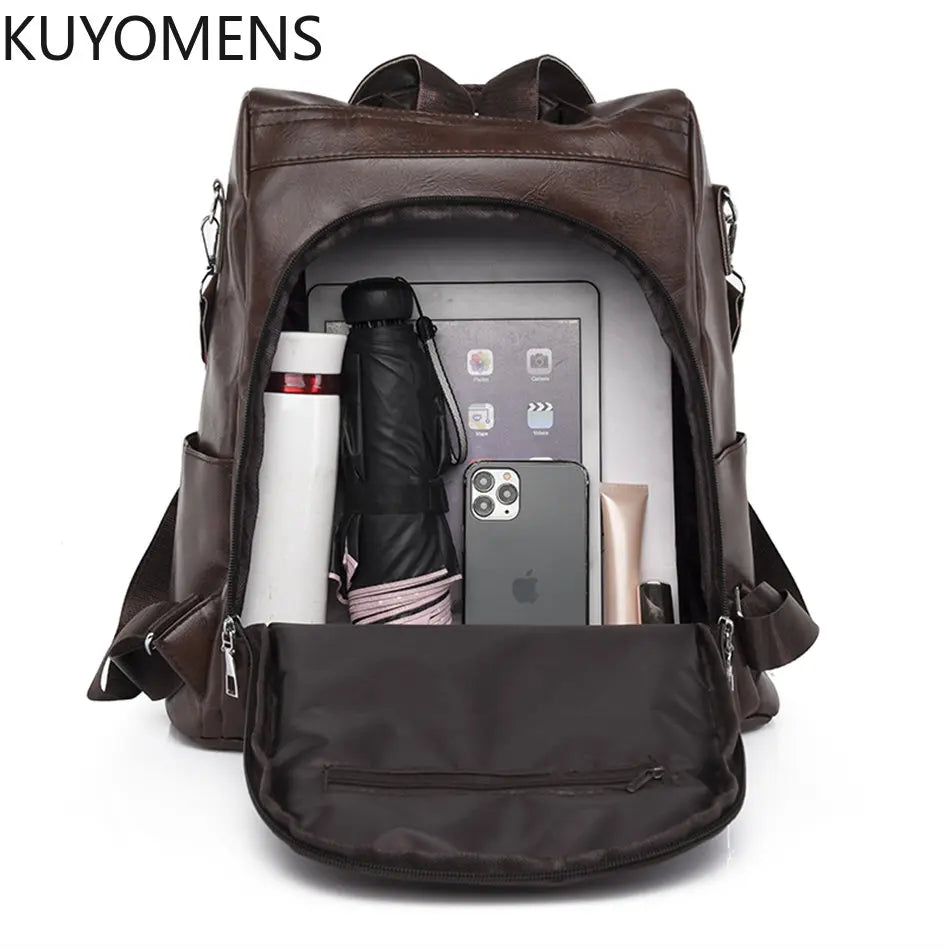 Anti-theft Women Backpacks Purses High Leather Female Rucksack Ladies Large Capa