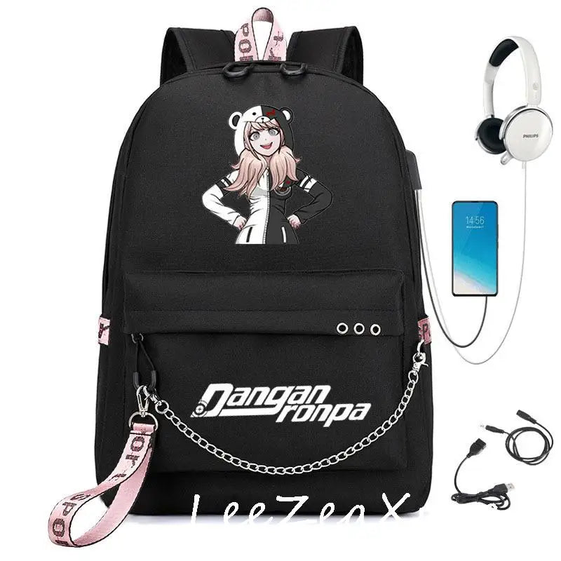 Danganronpa Monokuma Backpack Kids Boys Girls School Bag Travel Laptop Daypack