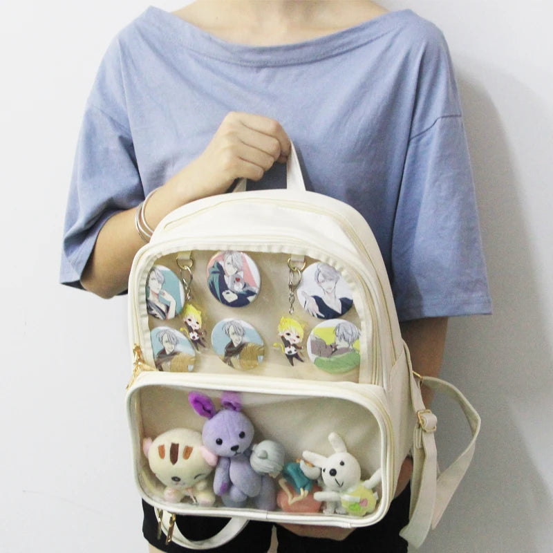 Clear Transparent Women DIY Backpack Lovely Lolita Bag 7 Colors