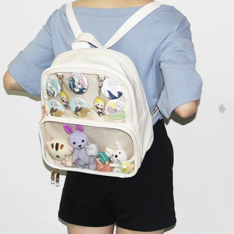 Clear Transparent Women DIY Backpack Lovely Lolita Bag 7 Colors