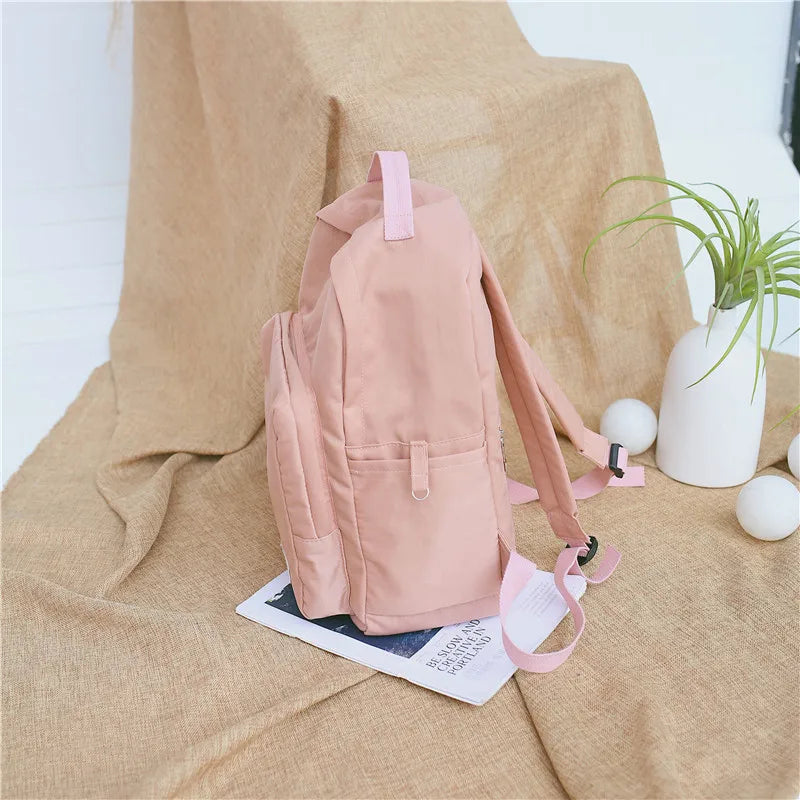 Pink Backpack For Women Leisure Trip Rucksack School Bag