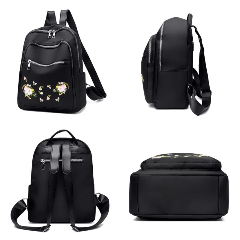 Waterproof Oxford Embroidery Travel Bag Daily Lady Pack Shopping Handbag