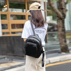 Leather Laptop Backpack for Women College Student Book School Bags