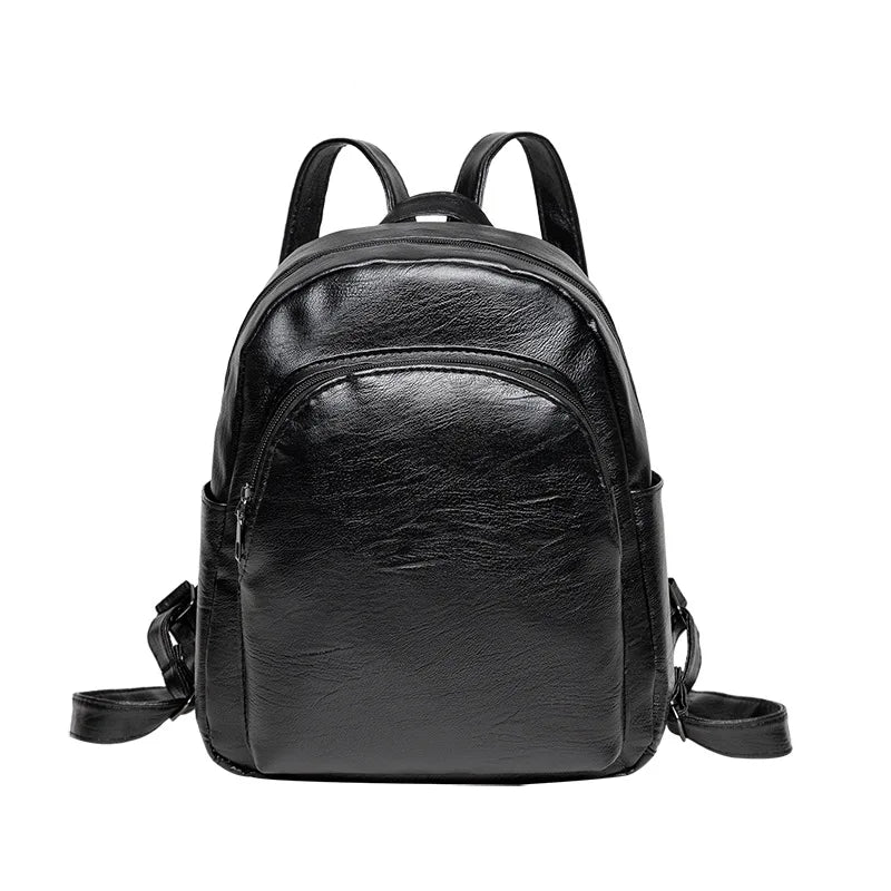Leather Laptop Backpack for Women College Student Book School Bags