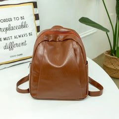 Leather Laptop Backpack for Women College Student Book School Bags