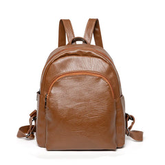 Leather Laptop Backpack for Women College Student Book School Bags