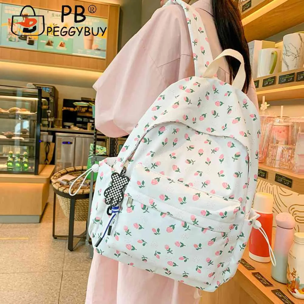Large Capacity School Backpack Student Rucksack Nylon Daypack for Girls