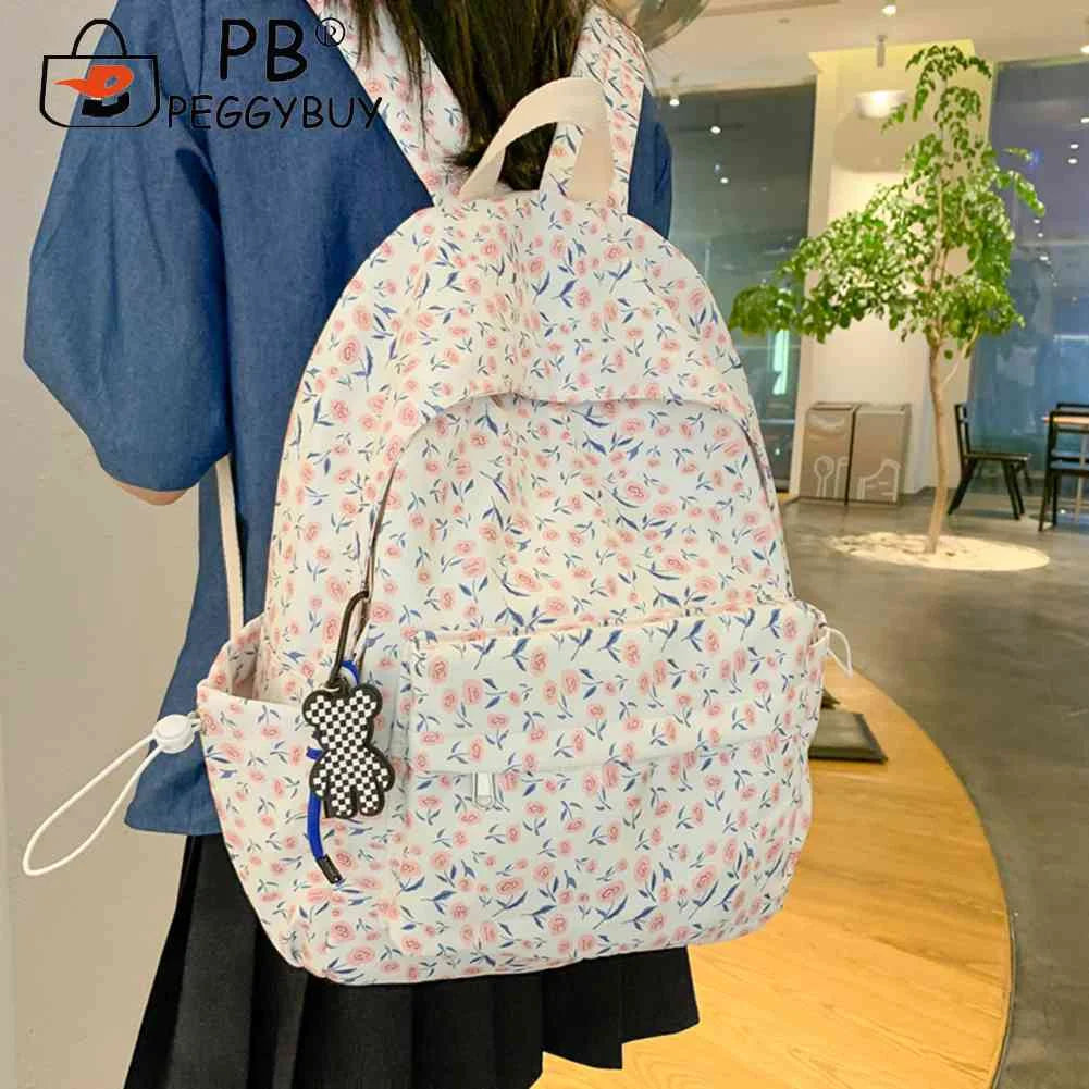 Large Capacity School Backpack Student Rucksack Nylon Daypack for Girls