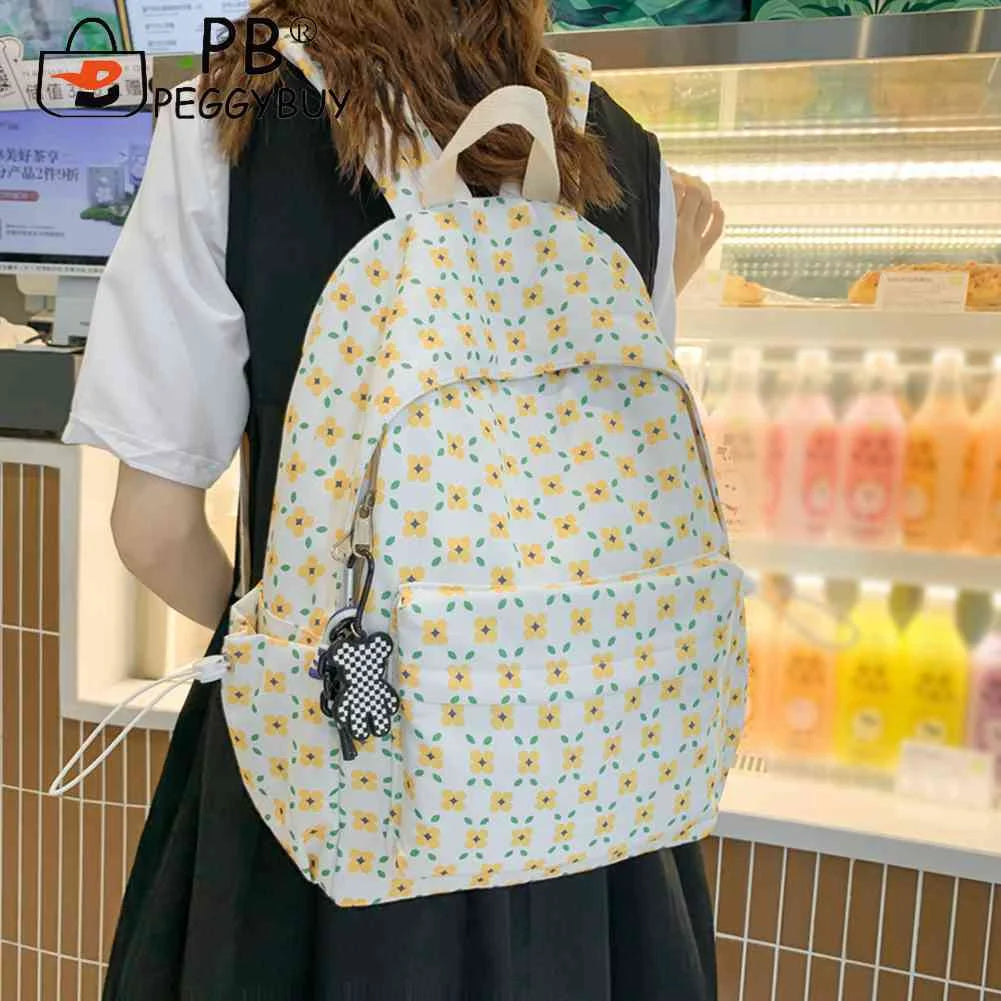 Large Capacity School Backpack Student Rucksack Nylon Daypack for Girls