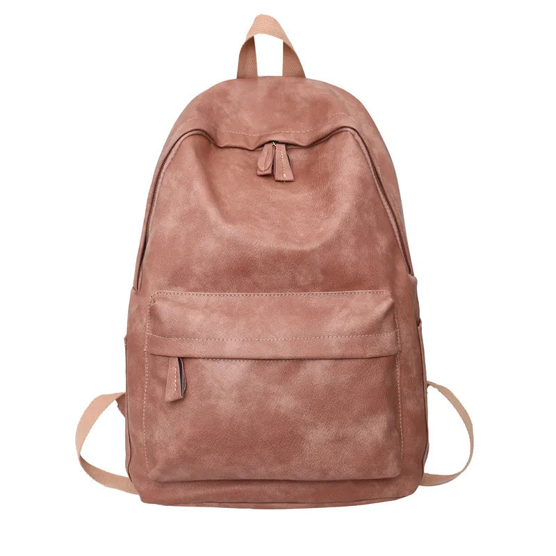 PU Leather Outdoor Travel Backpack Boys Girls Students School Bags