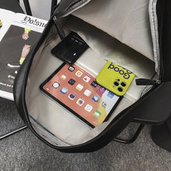 PU Leather Outdoor Travel Backpack Boys Girls Students School Bags
