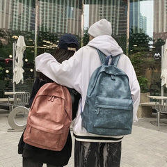 PU Leather Outdoor Travel Backpack Boys Girls Students School Bags