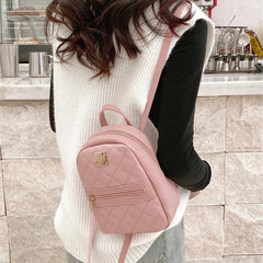PU Leather Women Small Shoulder Bag School Knapsack Teenage Girls Female