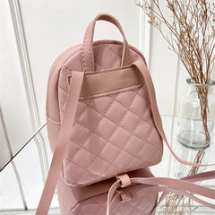 PU Leather Women Small Shoulder Bag School Knapsack Teenage Girls Female