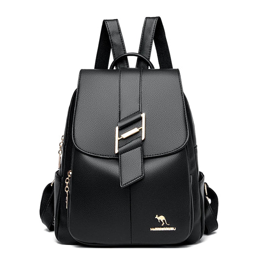 Women's Leather Backpack Purse Shoulder Bag Large Capacity Daypack