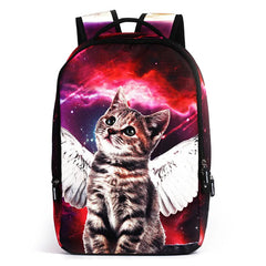 Cat Print School Backpack Teenage Travel Shoulder Bag Laptop Rucksack