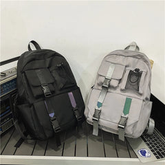 Gray Youth Unique School Bag Unisex High Street Style Personality