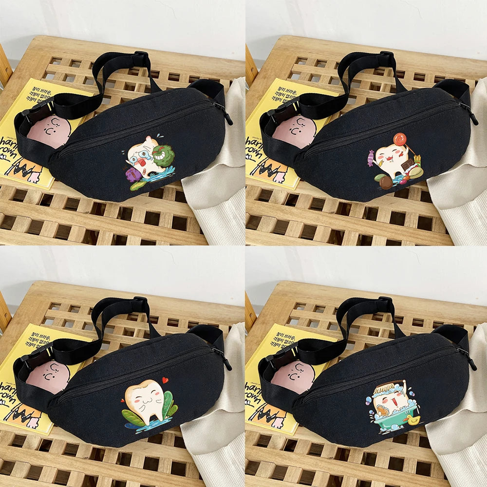 Teeth Series Waist Bag Men Women Phone Pack Key Case