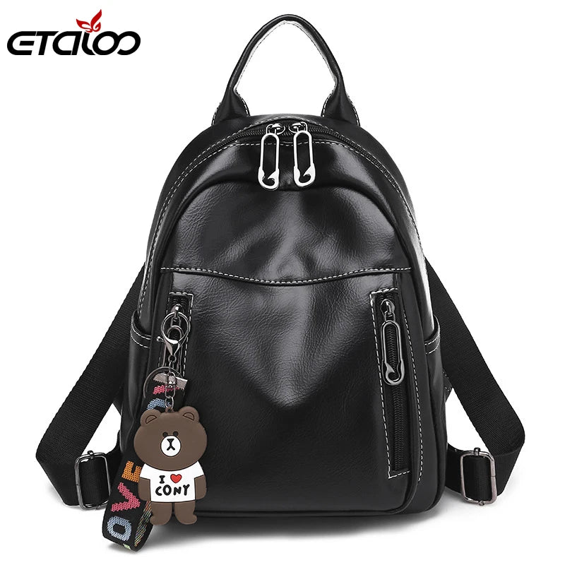 Women's School Backpack Student Female Rucksack Mochila Escolar Girls Solid Bag