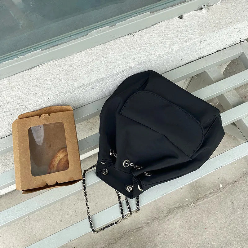 Women's Drawstring Bucket Shoulder Bag Travel Backpack