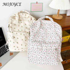 Small Fresh Retro Denim Cloth Daypack Schoolbag for Girls