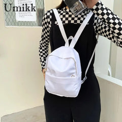 Nylon Schoolbags For Women Book College Teenager Girls Rucksack