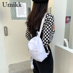 Nylon Schoolbags For Women Book College Teenager Girls Rucksack