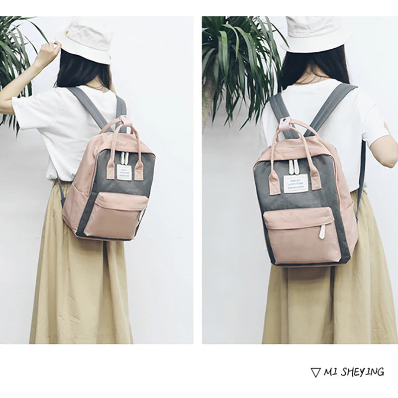 Canvas Travel Backpack School Bags for Teenage Girls Boys