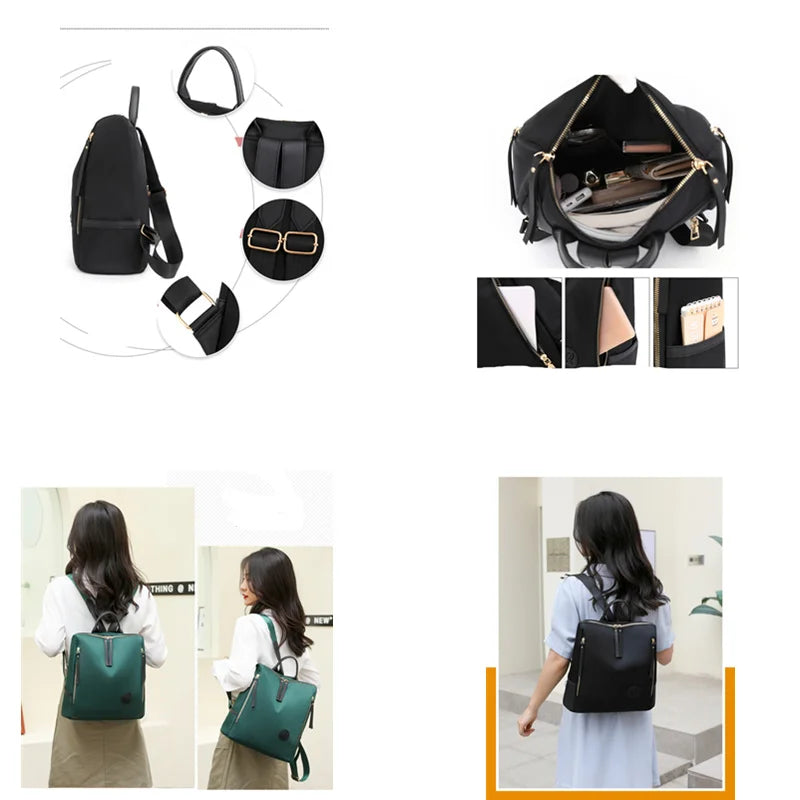 Women Waterproof Oxford School Backpack for Teenage Girls