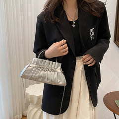 Women's Evening Handbag Small Shoulder Bag Metal Chain Messenger Bag