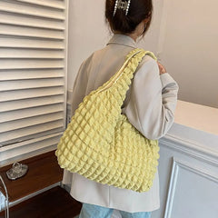 Rhombus Shoulder Bag for Women Soft Reusable Totes