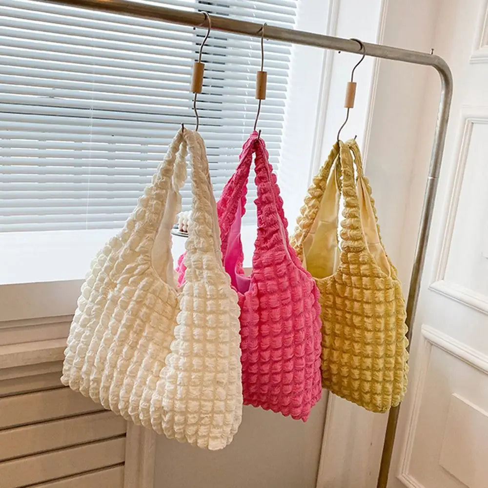 Rhombus Shoulder Bag for Women Soft Reusable Totes
