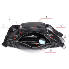 Stone Pattern Pu Leather Chain Waist Bag Bananka Bag Fanny Pack