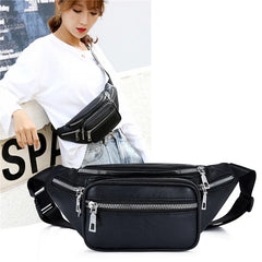 Stone Pattern Pu Leather Chain Waist Bag Bananka Bag Fanny Pack